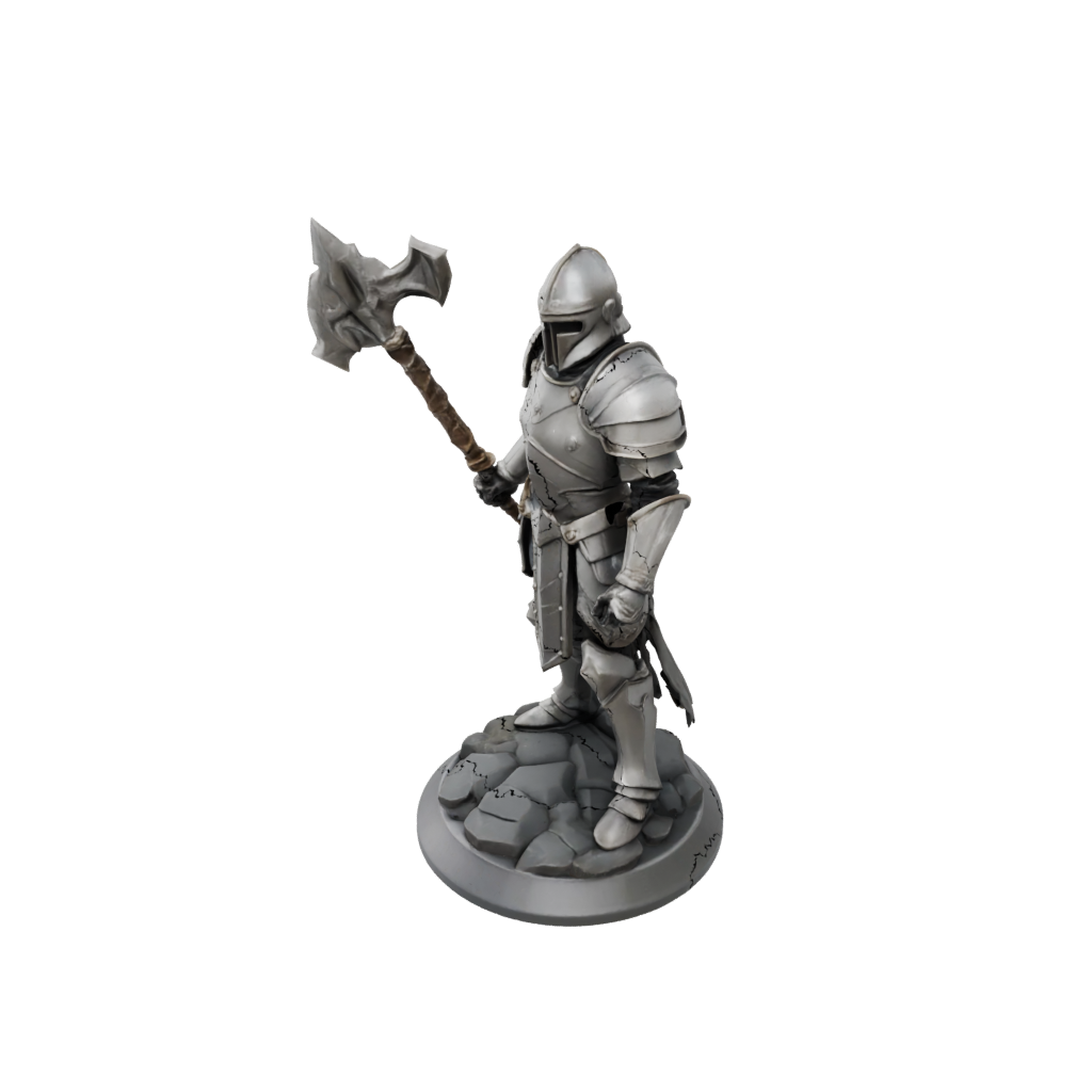 Low-Poly Armored Paladin With War Maul