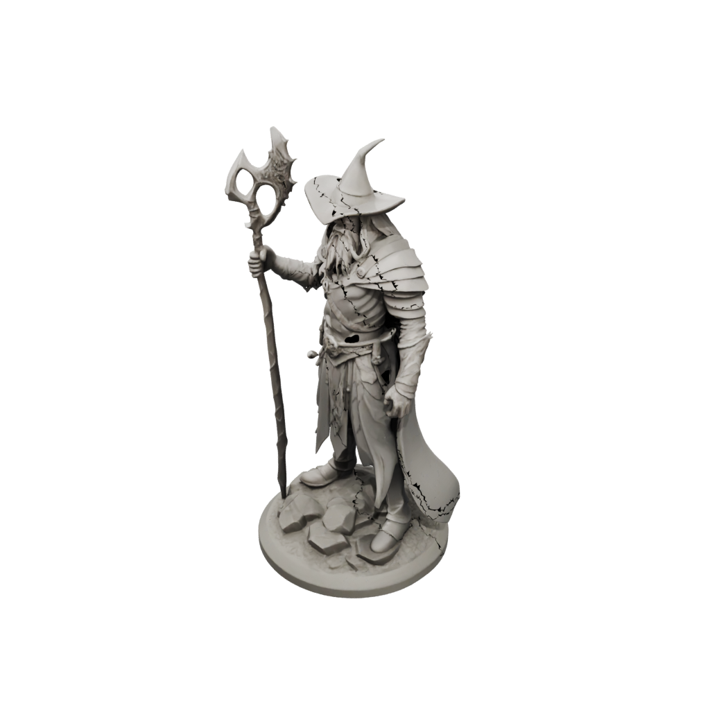 Low-Poly Battle Wizard With Staff