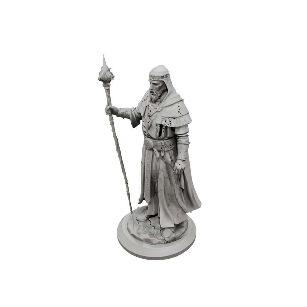 Low-Poly Cleric Priest With Mace
