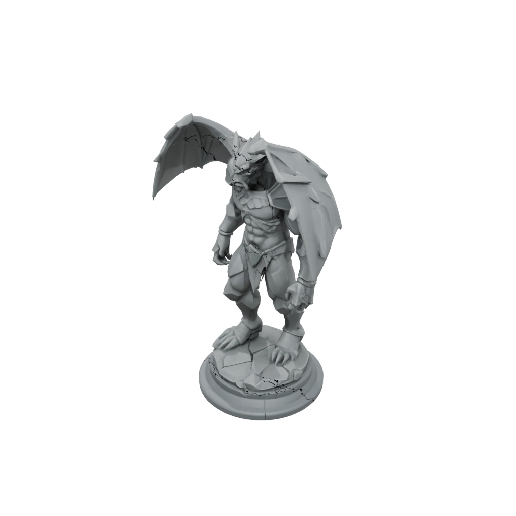 Low-Poly Gargoyle Sentinel