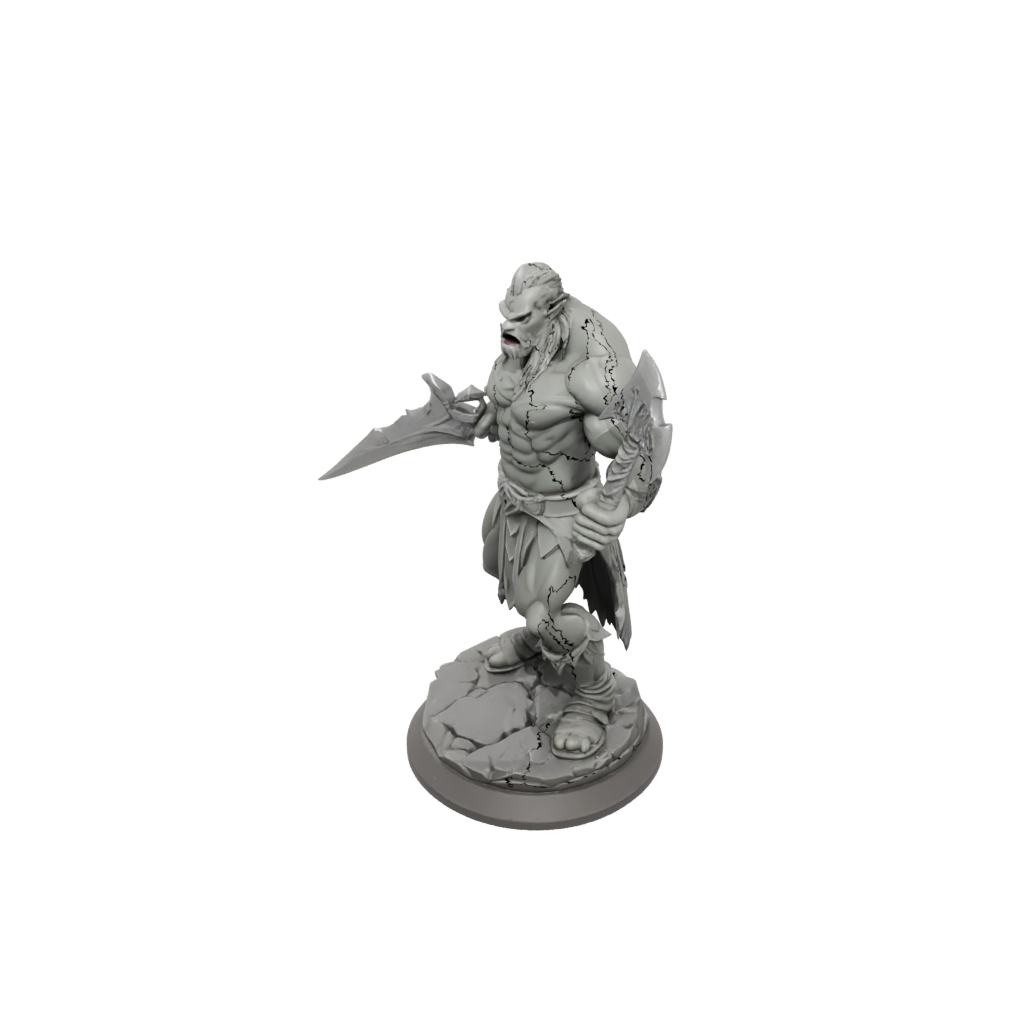 Low-Poly Half-Orc Berserker