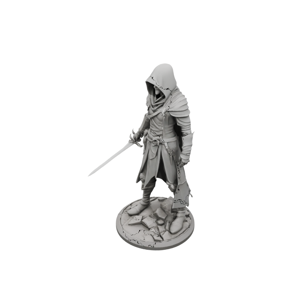 Low-Poly Hooded Rogue With Daggers