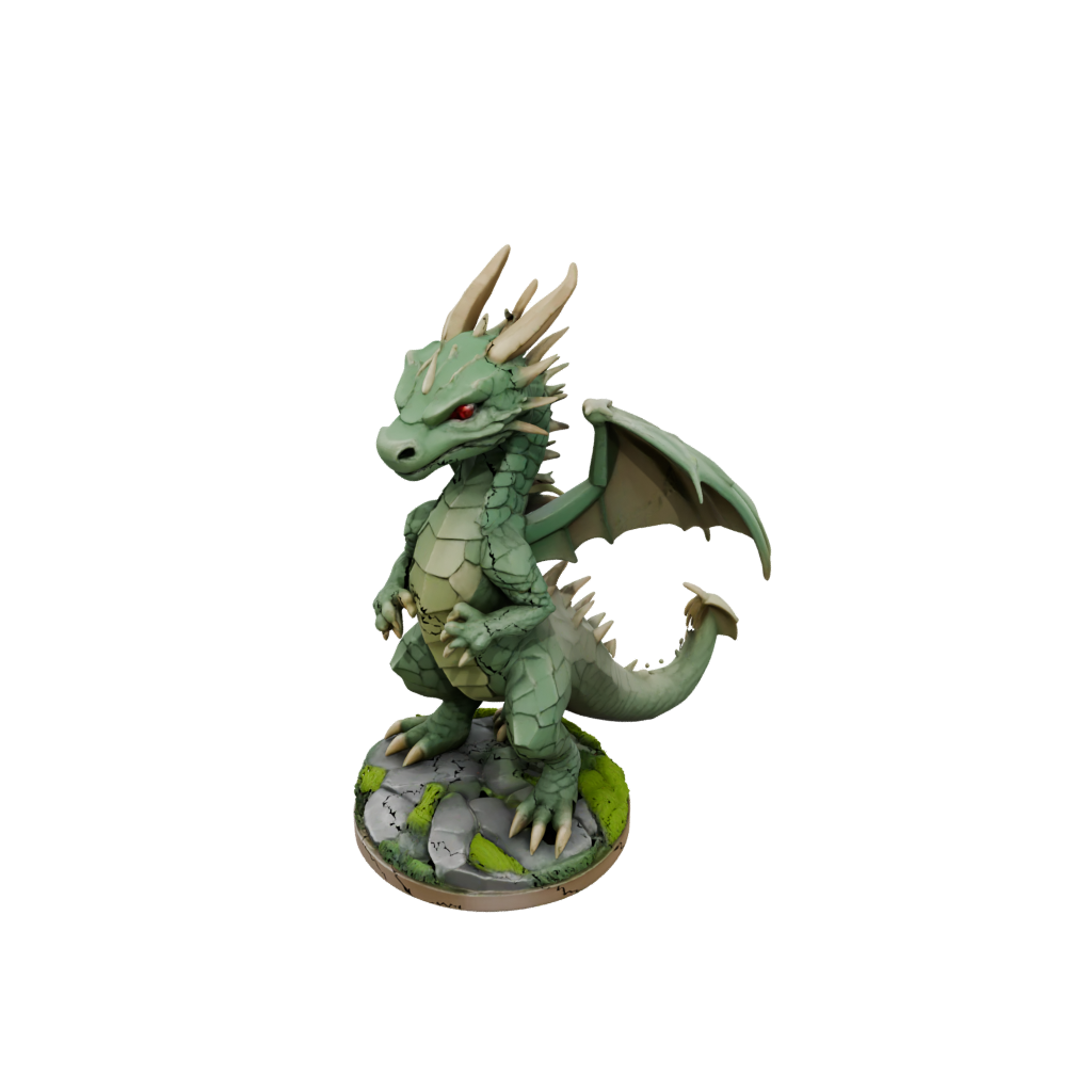 Low-Poly Young Dragon Wyrmling