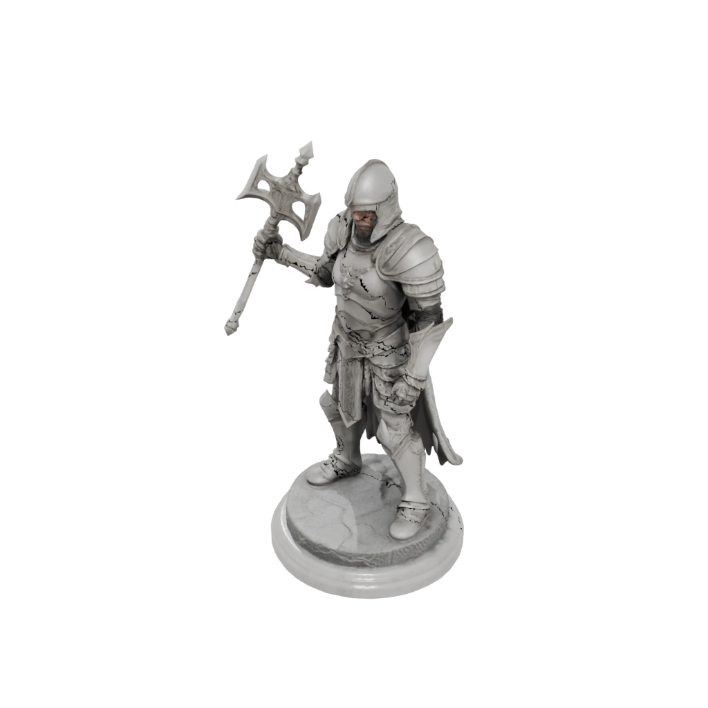 Marble Armored Paladin With War Maul