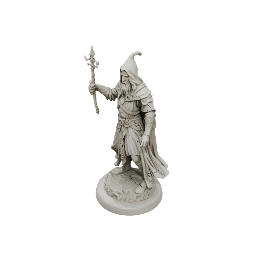 Marble Battle Wizard With Staff