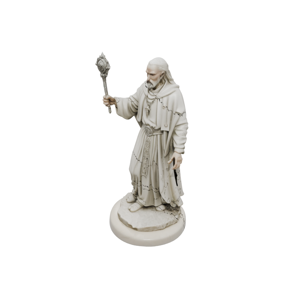 Marble Cleric Priest With Mace
