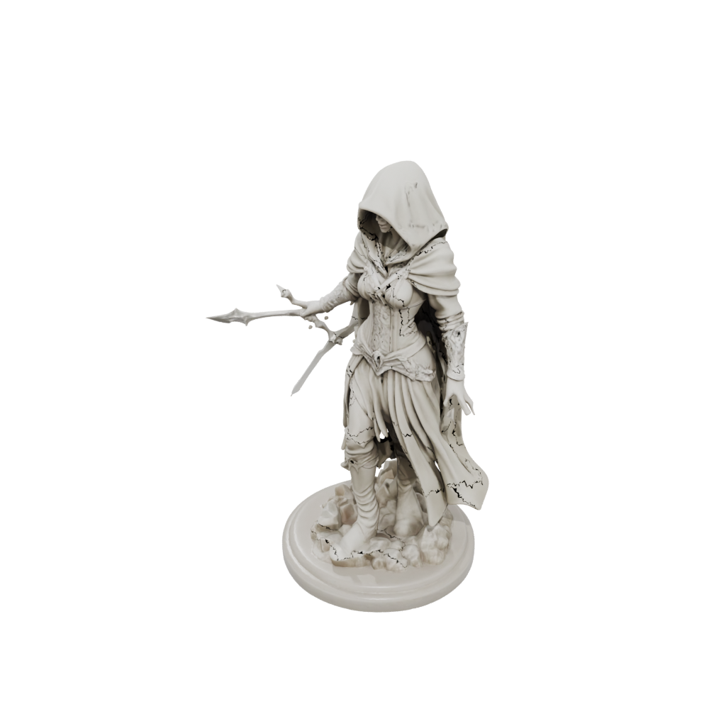 Marble Hooded Rogue With Daggers