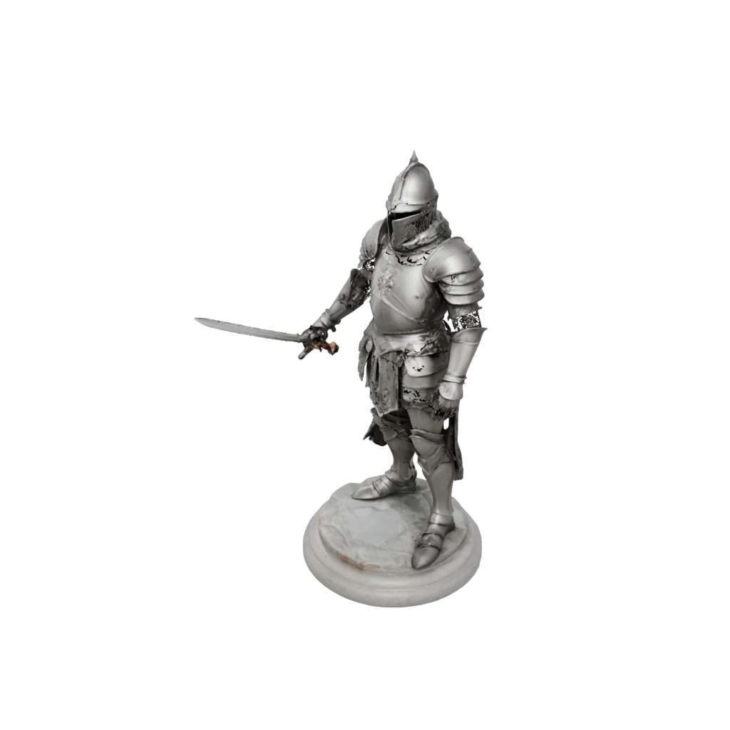 Marble Knight In Full Plate Armor