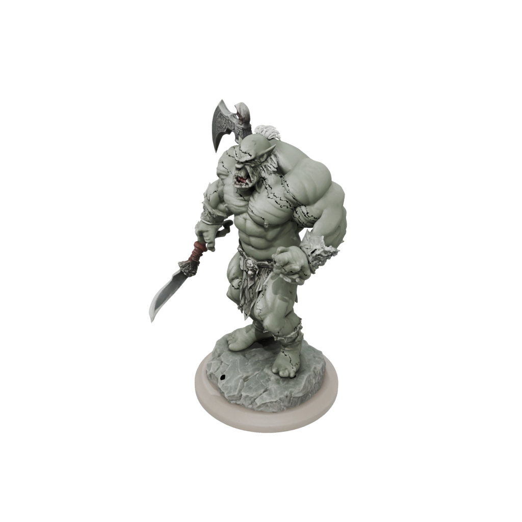 Marble Orc Brute With Cleaver