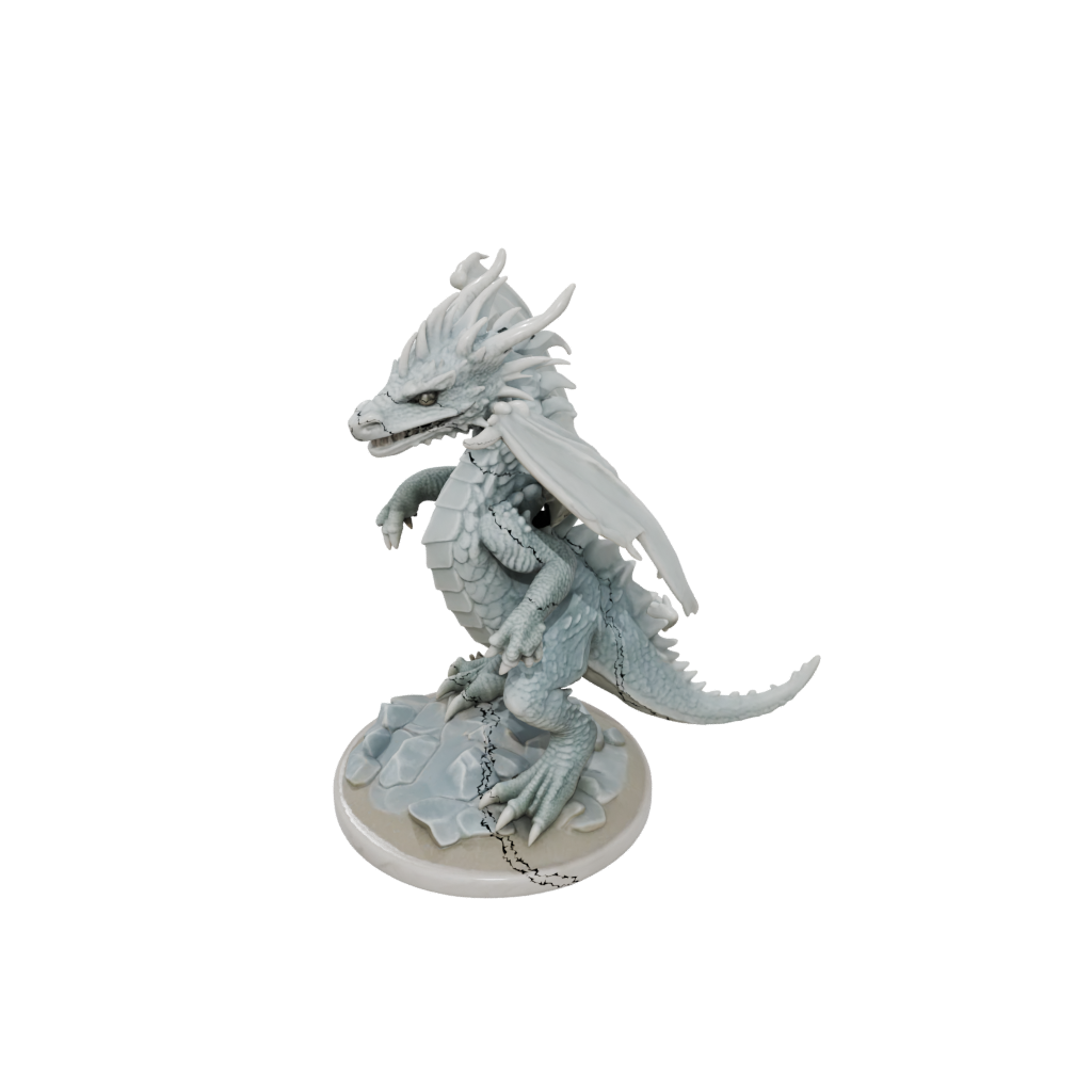 Marble Young Dragon Wyrmling