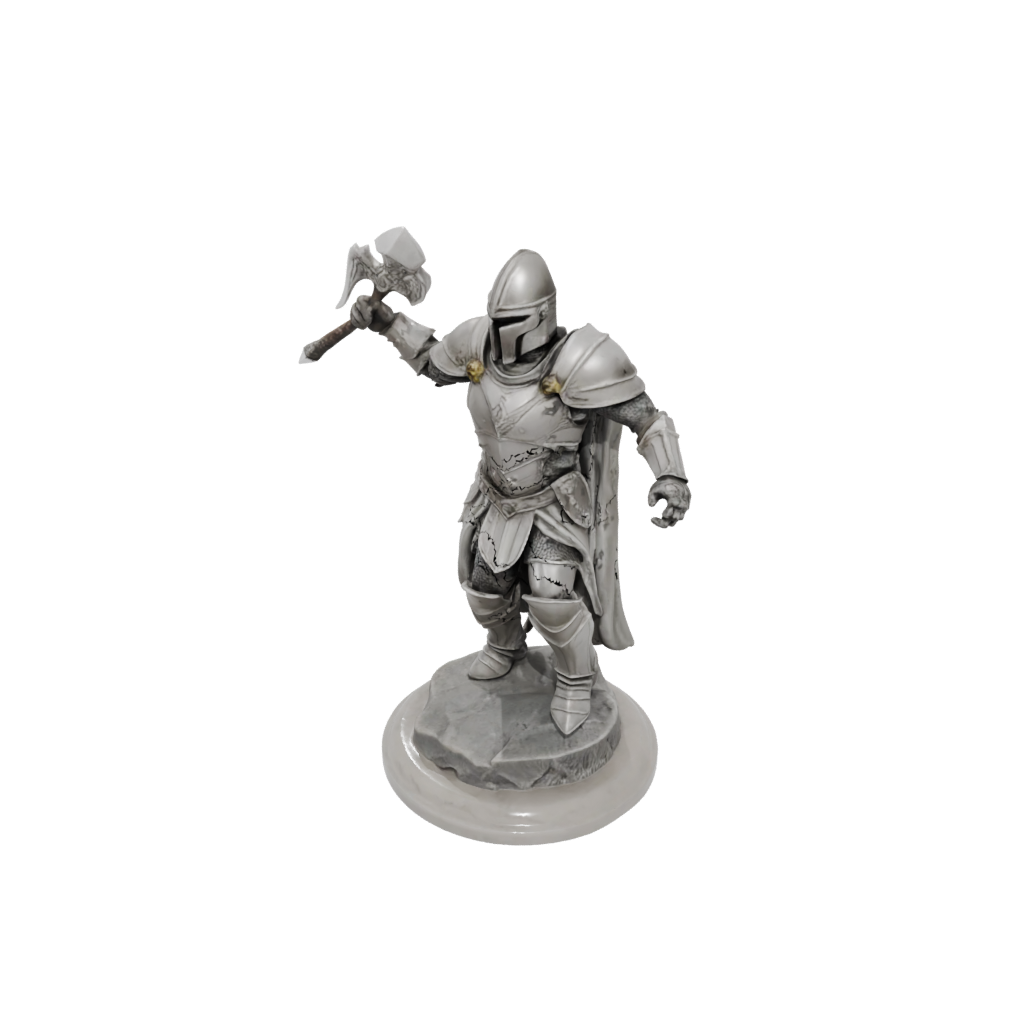 Marble Armored Paladin With War Maul