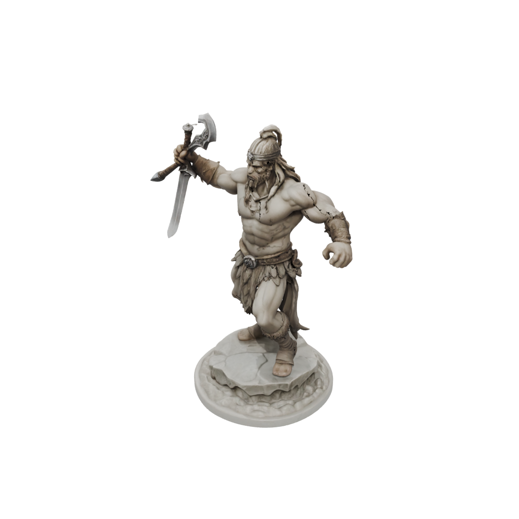 Marble Barbarian With Greatsword
