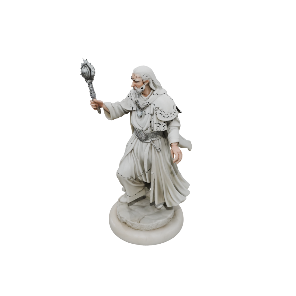 Marble Cleric Priest With Mace