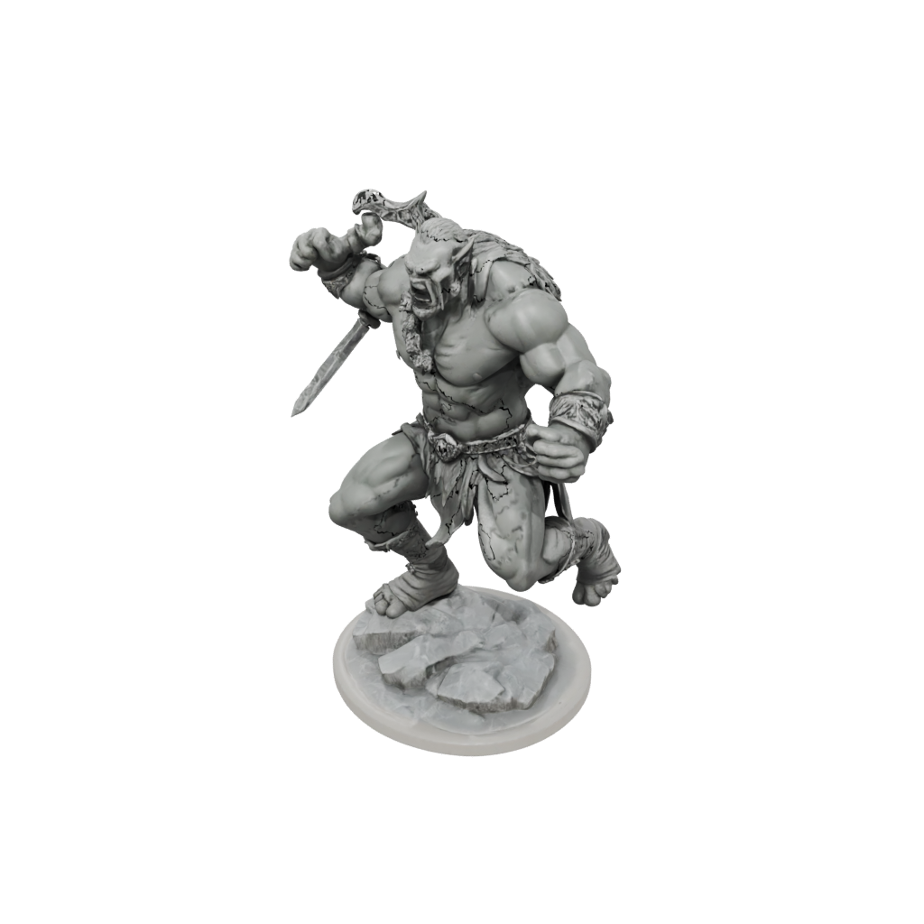 Marble Half-Orc Berserker