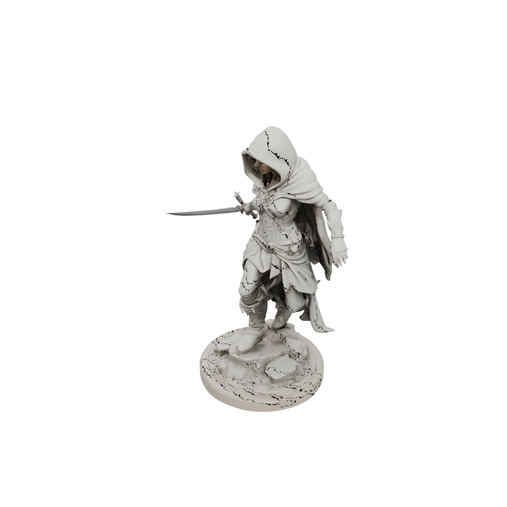 Marble Hooded Rogue With Daggers