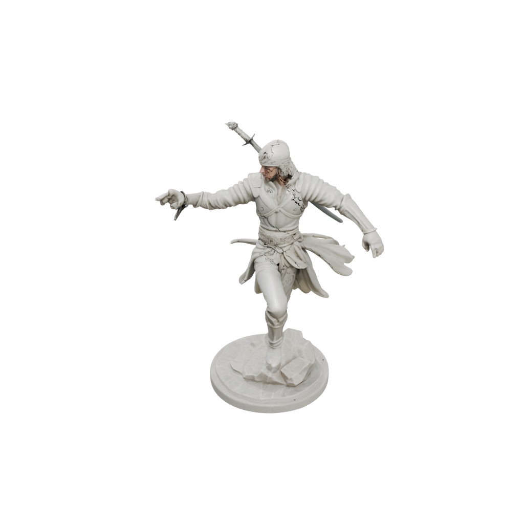 Marble Human Swordmaster