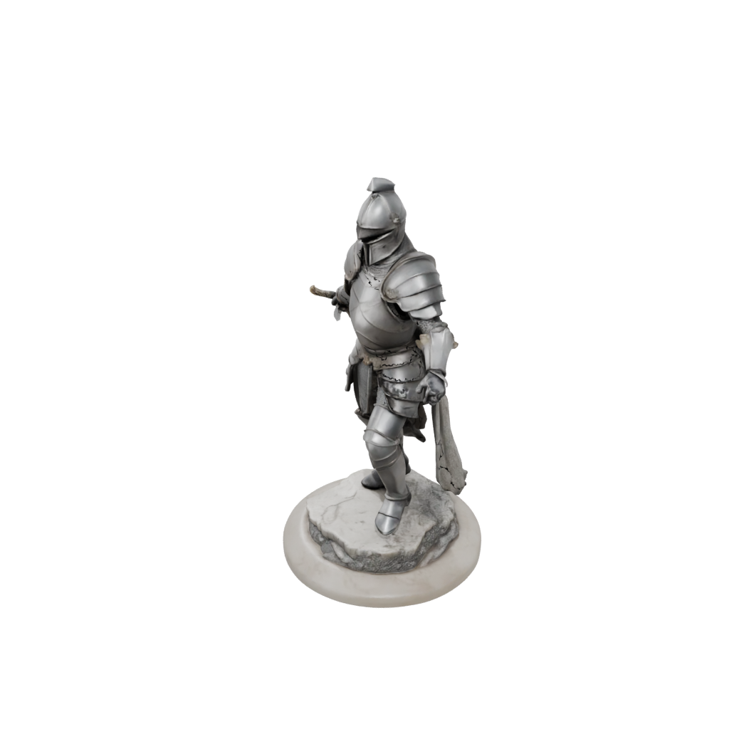 Marble Knight In Full Plate Armor