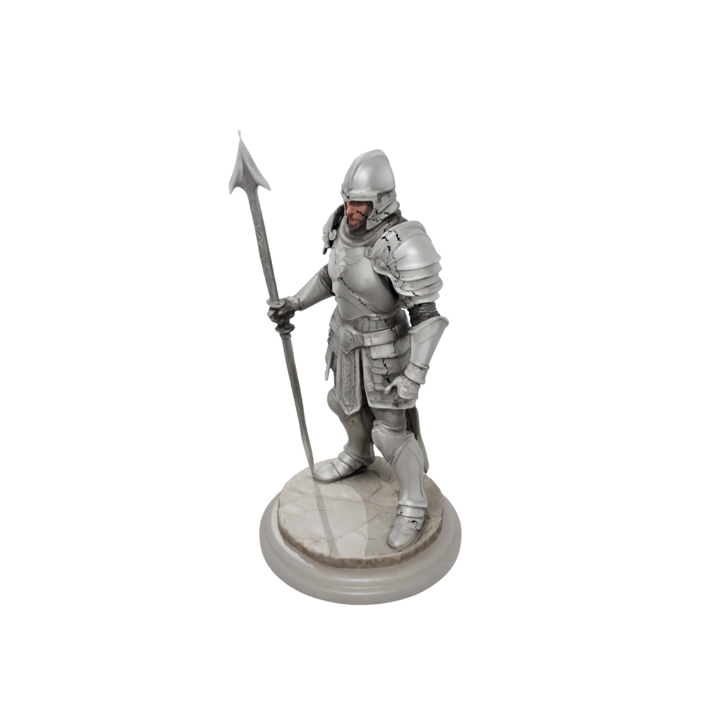 Marble Armored Paladin With War Maul