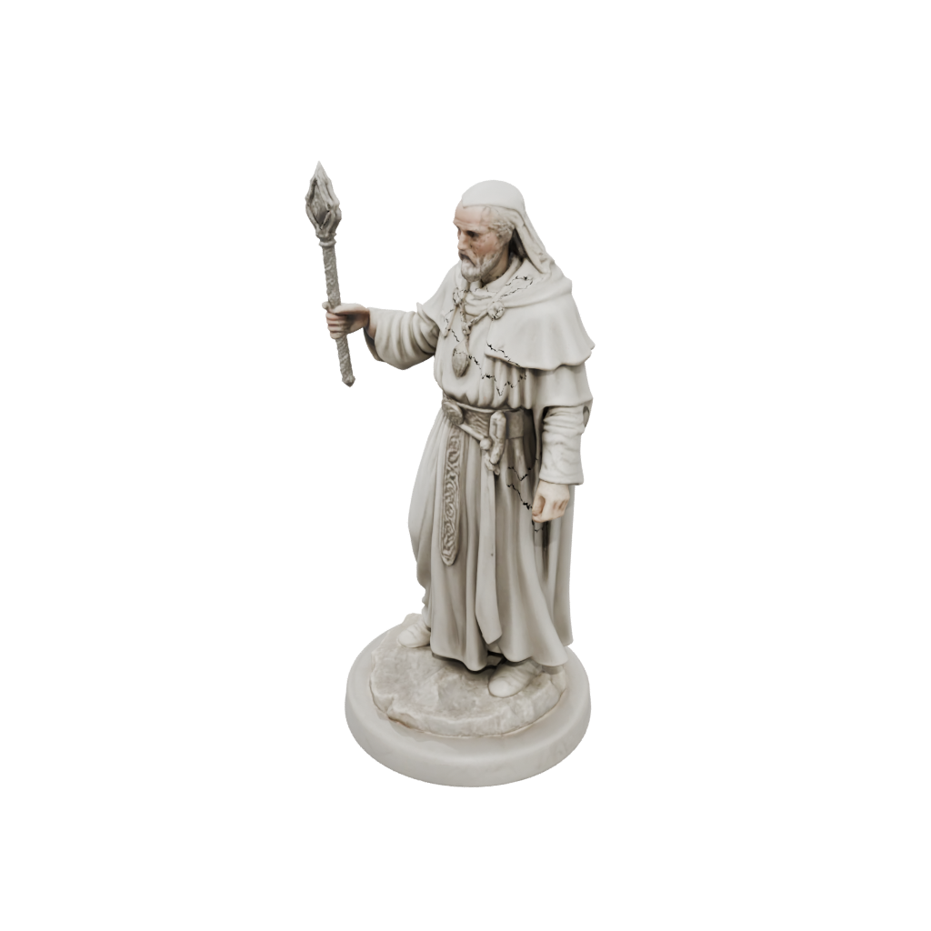 Marble Cleric Priest With Mace