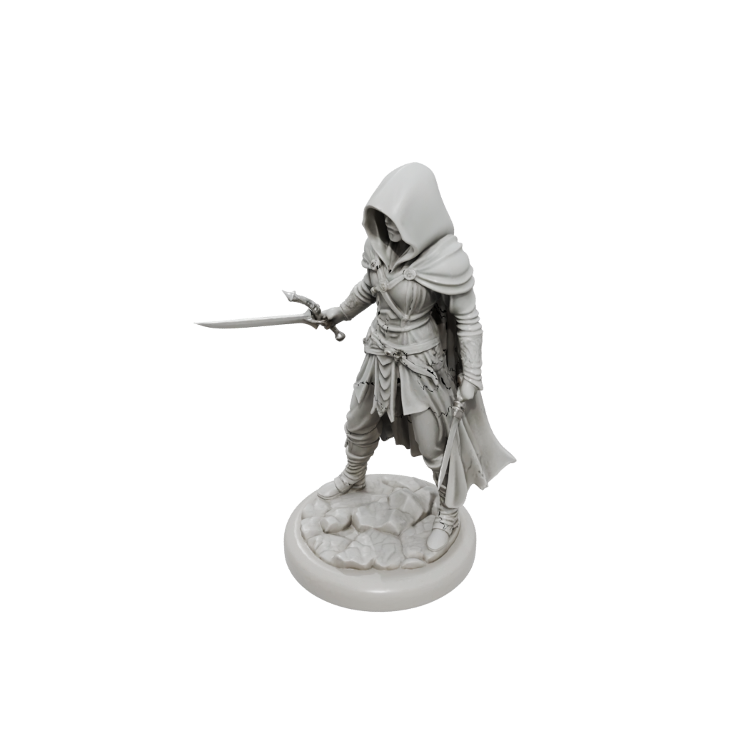 Marble Hooded Rogue With Daggers