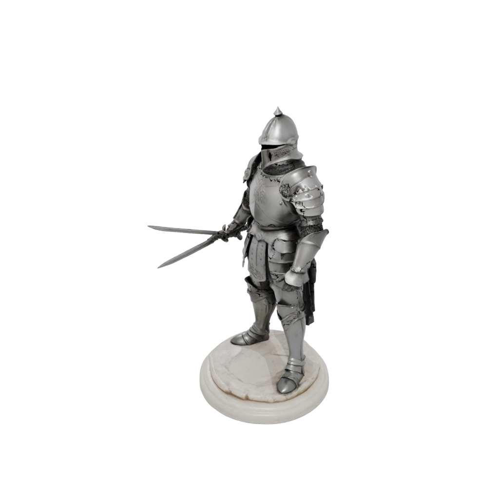 Marble Knight In Full Plate Armor