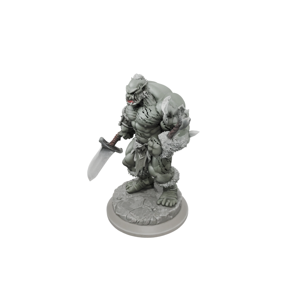 Marble Orc Brute With Cleaver