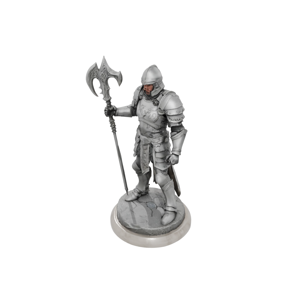 Marble Armored Paladin With War Maul