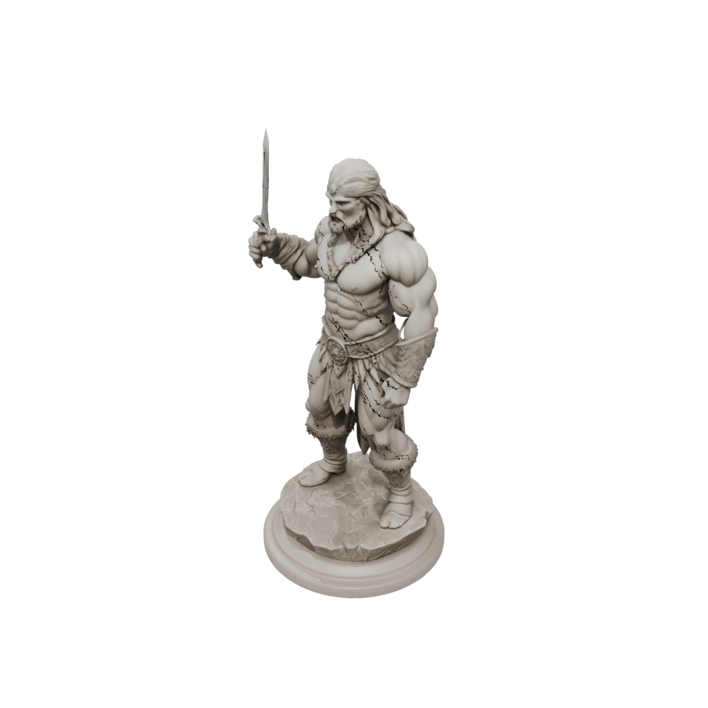 Marble Barbarian With Greatsword