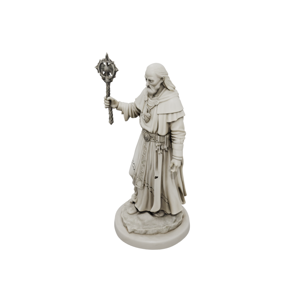 Marble Cleric Priest With Mace