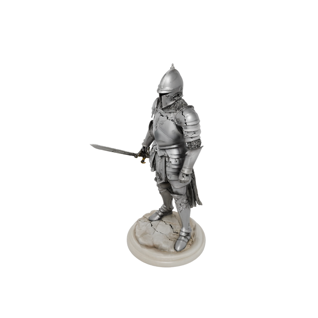 Marble Knight In Full Plate Armor