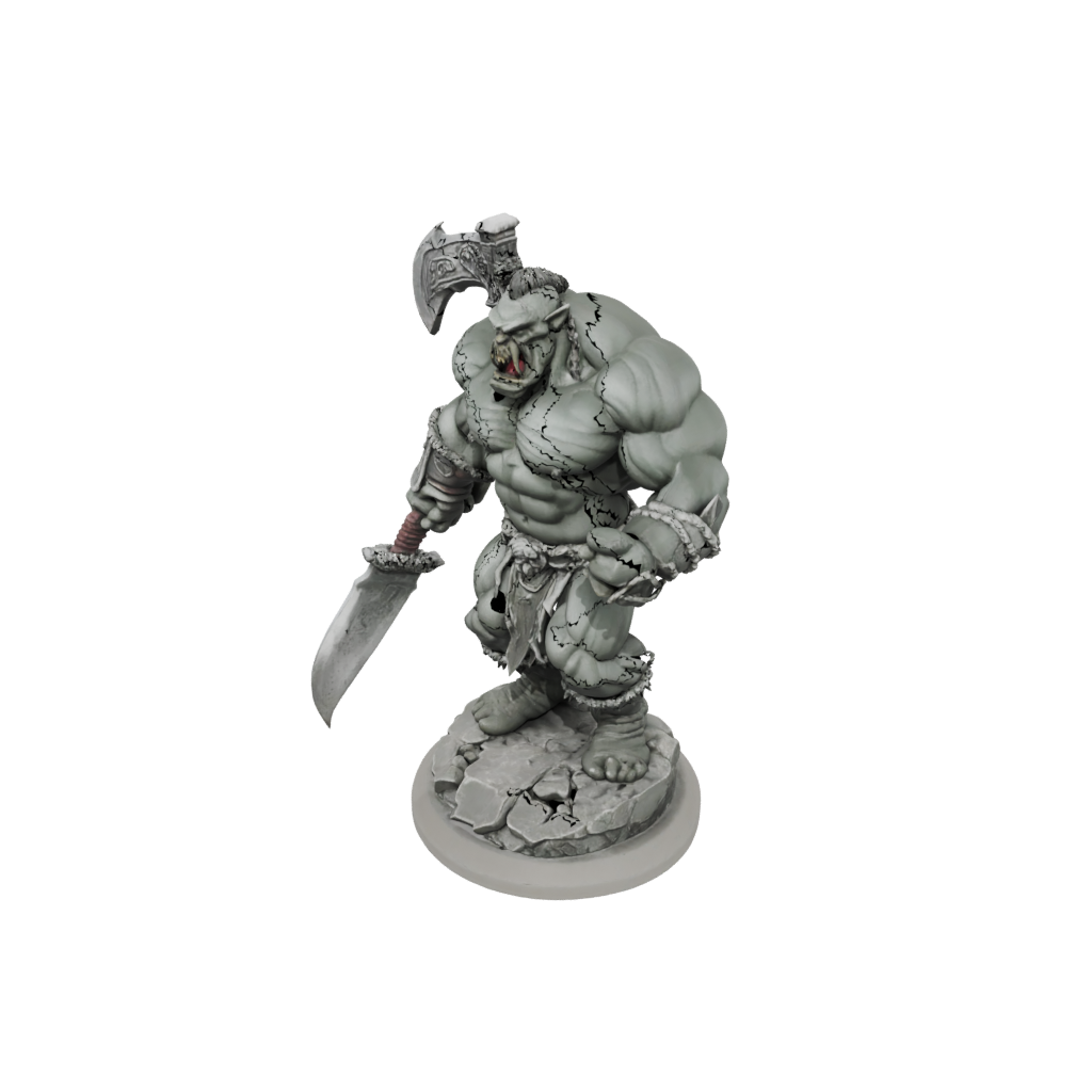 Marble Orc Brute With Cleaver