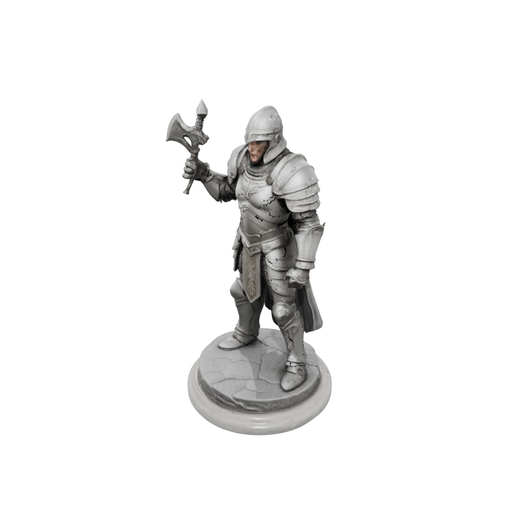 Marble Armored Paladin With War Maul