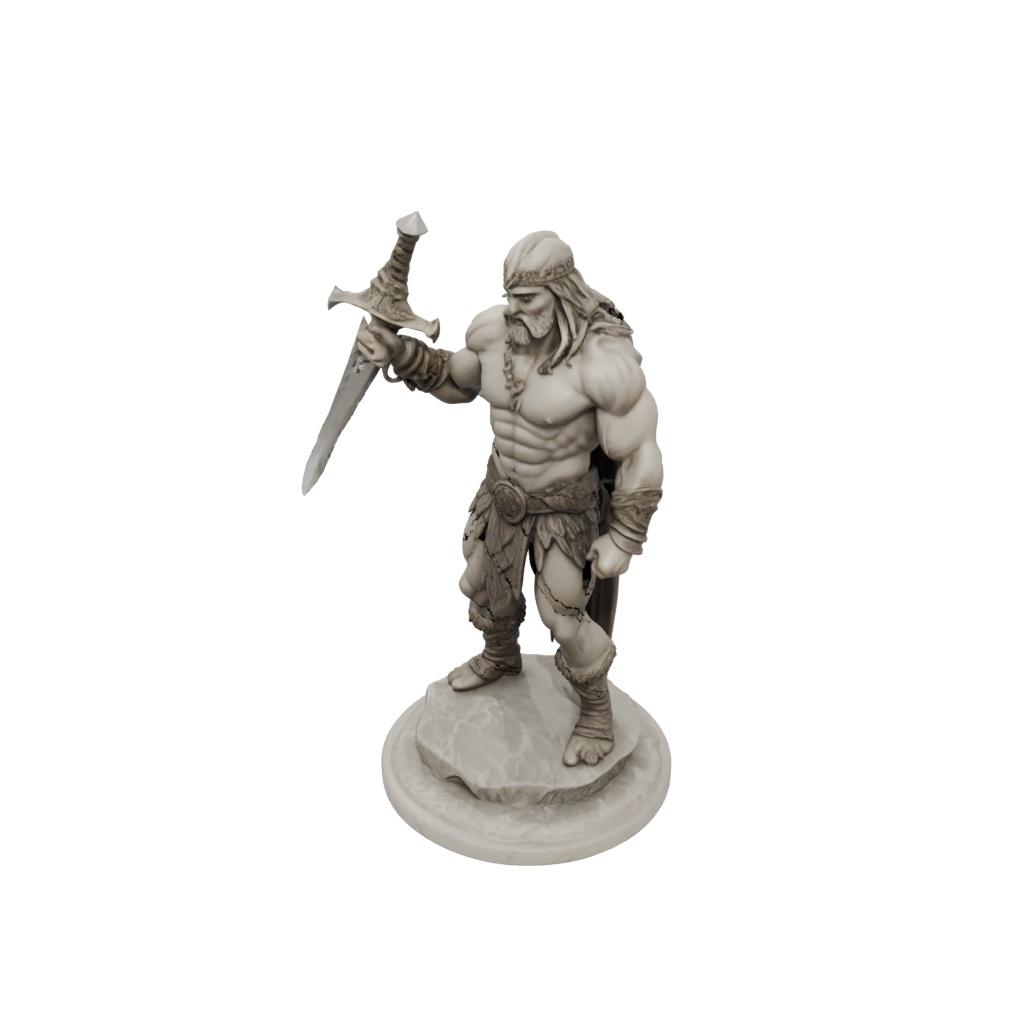 Marble Barbarian With Greatsword