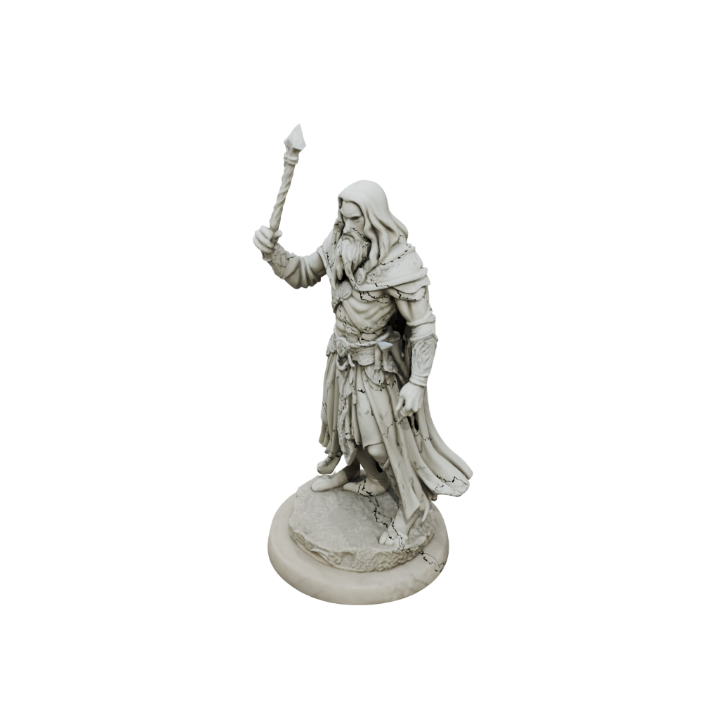 Marble Battle Wizard With Staff