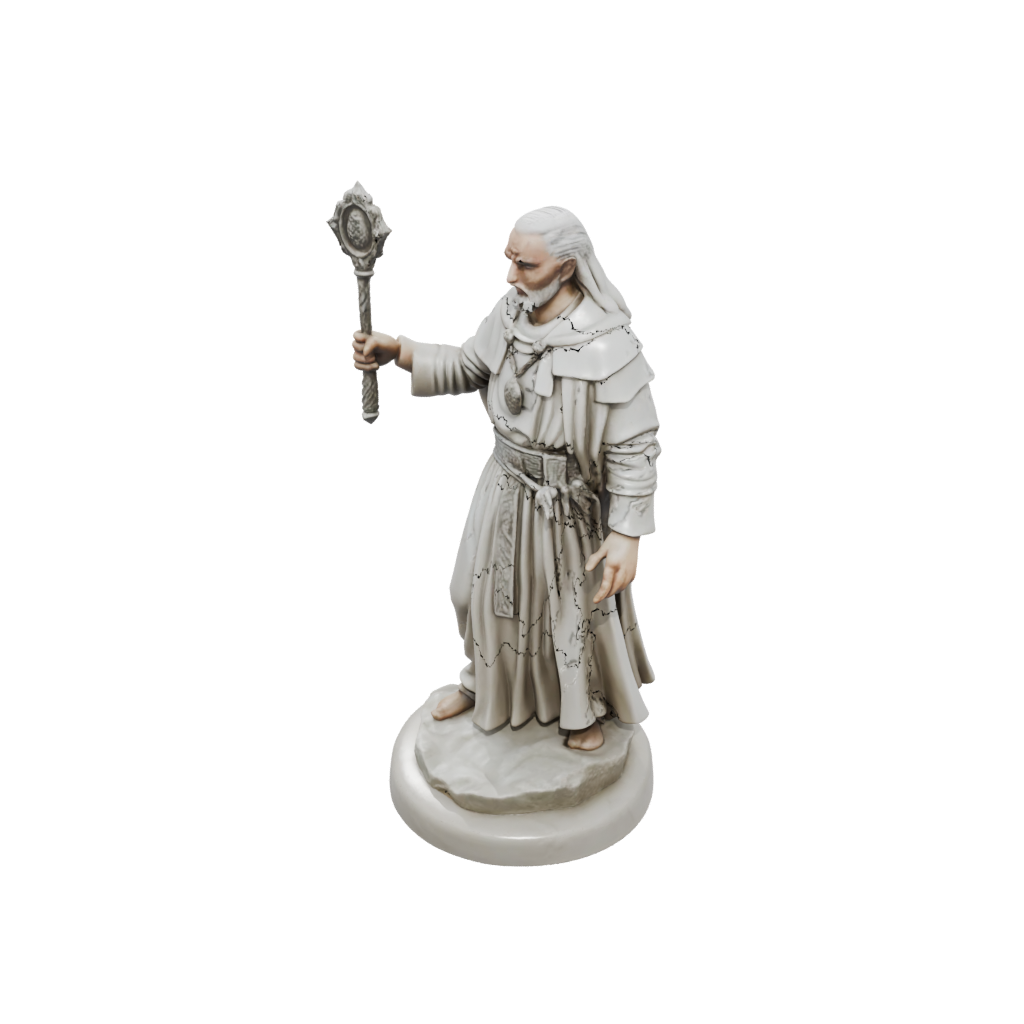 Marble Cleric Priest With Mace