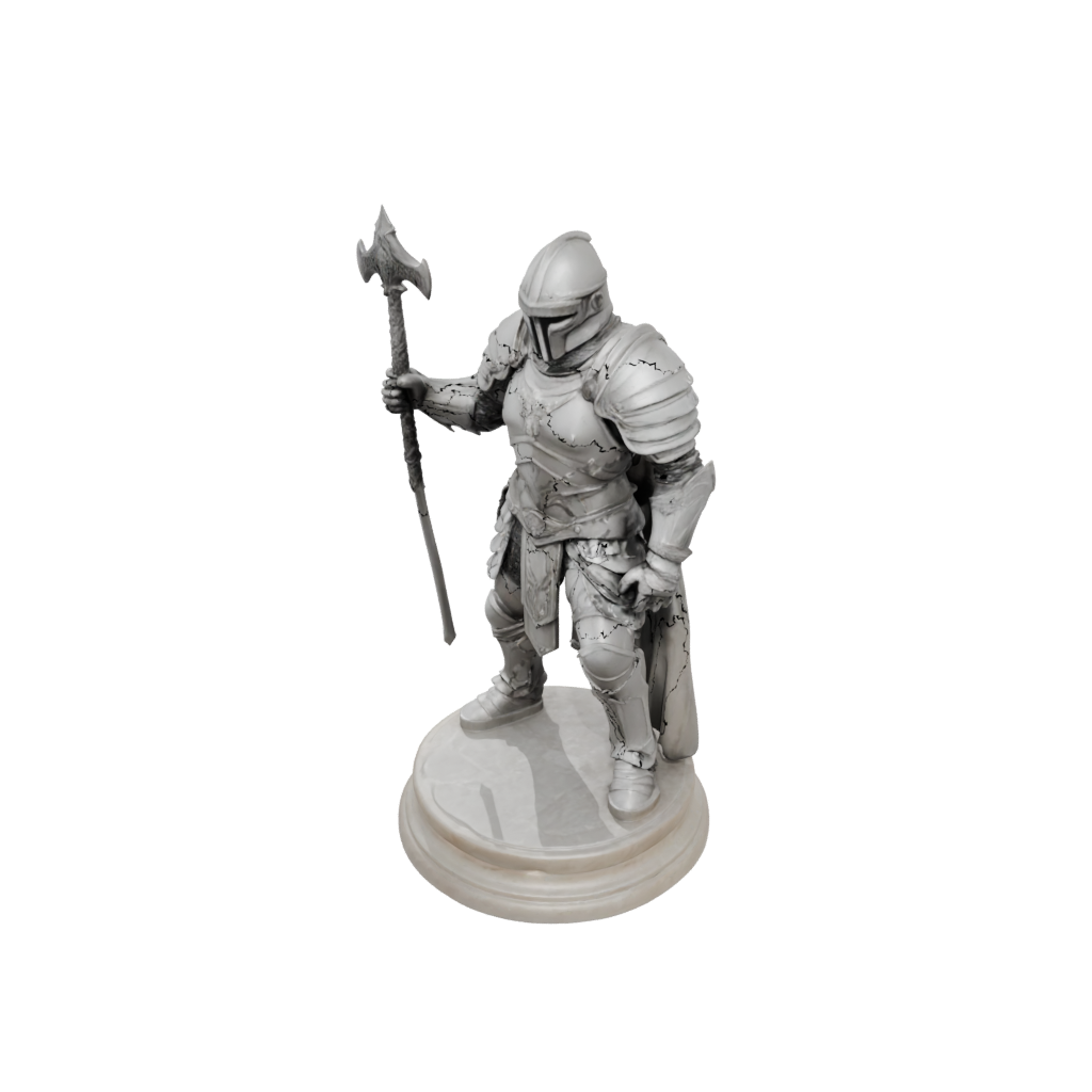 Marble Armored Paladin With War Maul