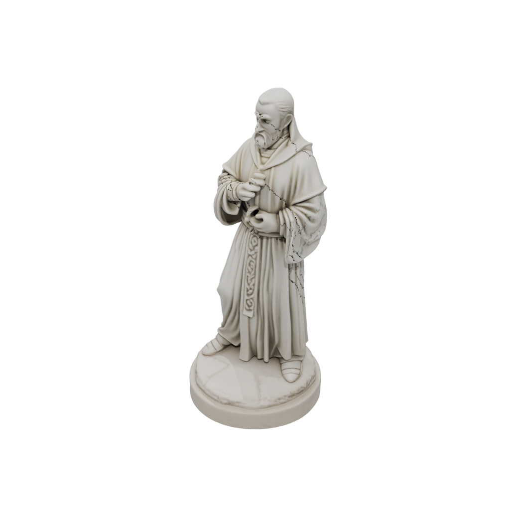 Marble Cleric Priest With Mace