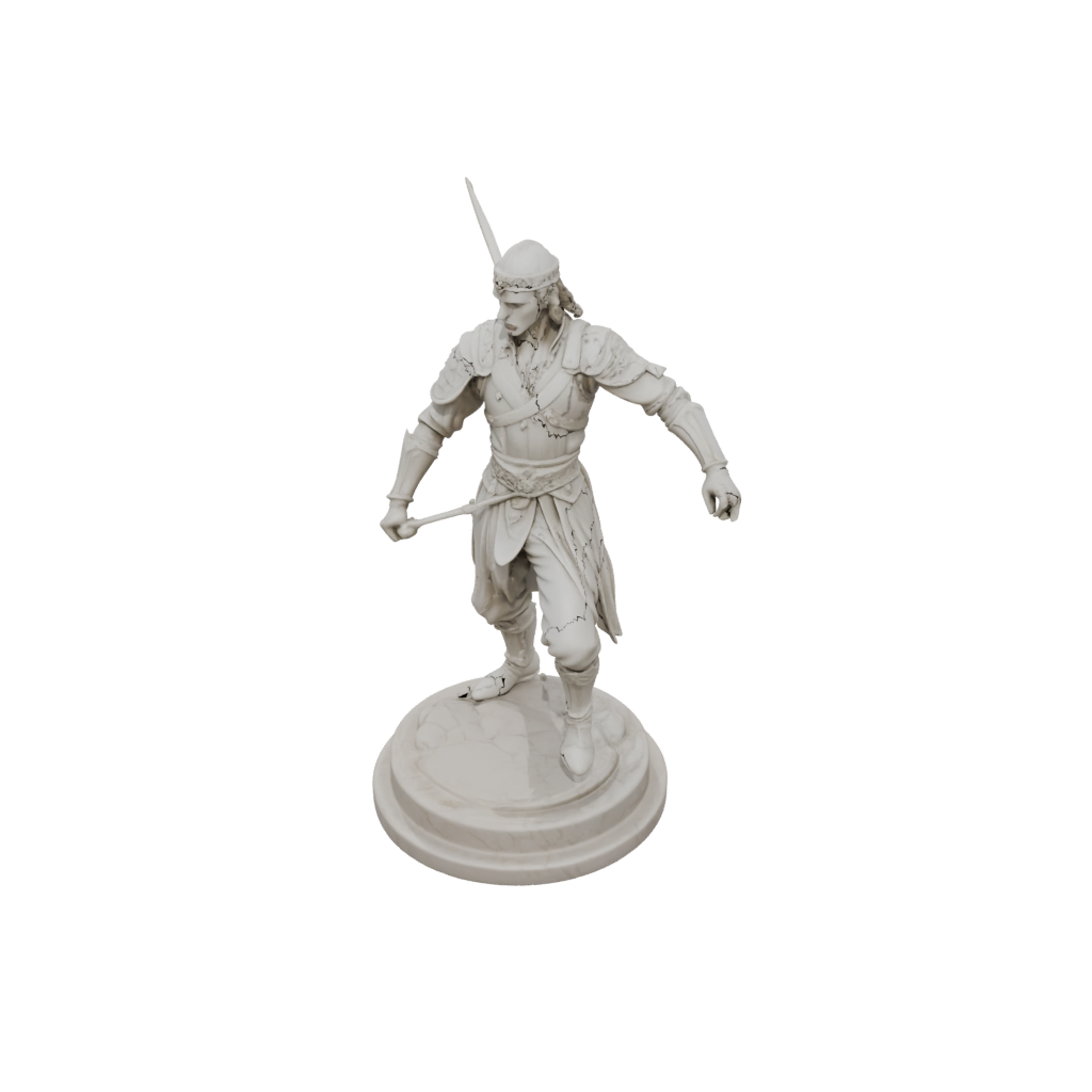 Marble Human Swordmaster