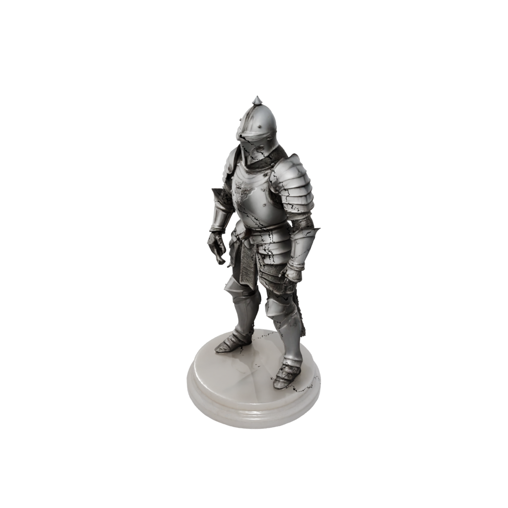 Marble Knight In Full Plate Armor