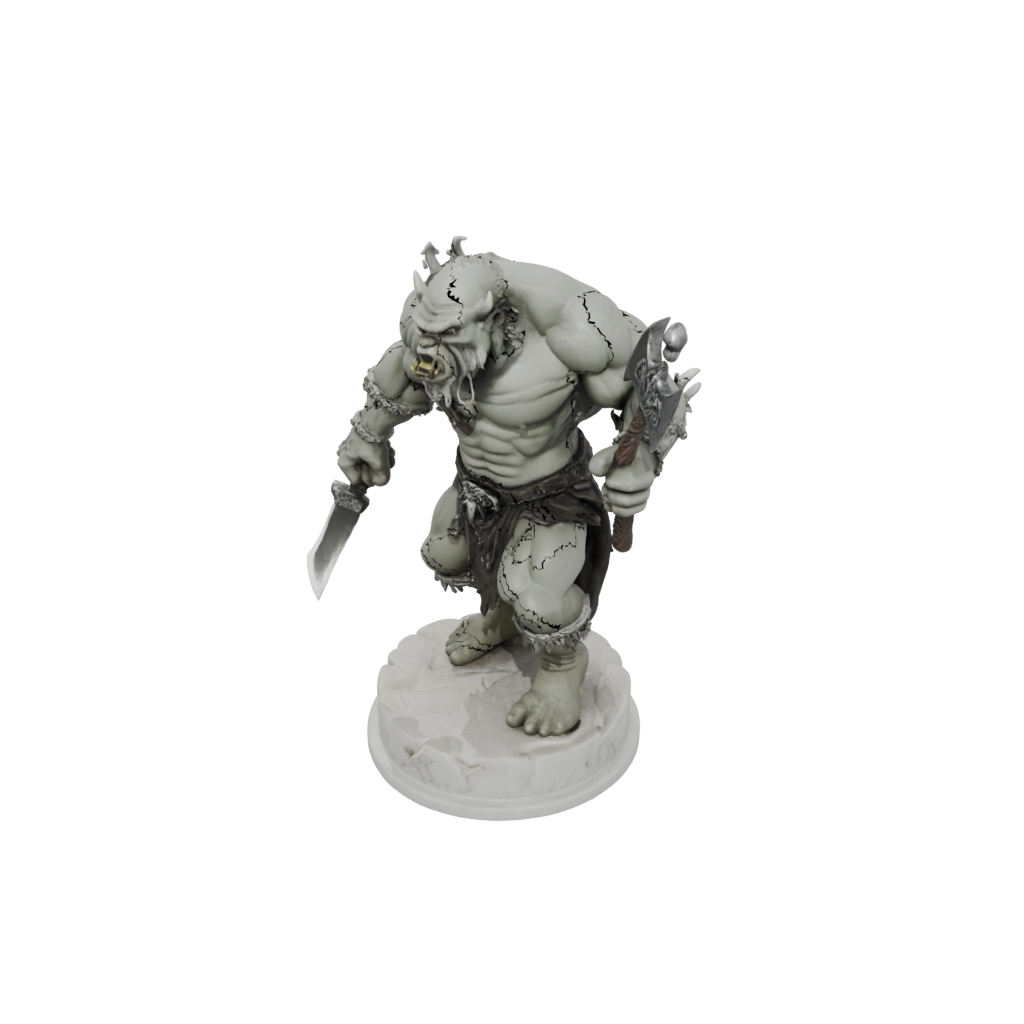 Marble Orc Brute With Cleaver