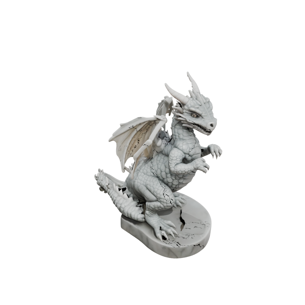 Marble Young Dragon Wyrmling