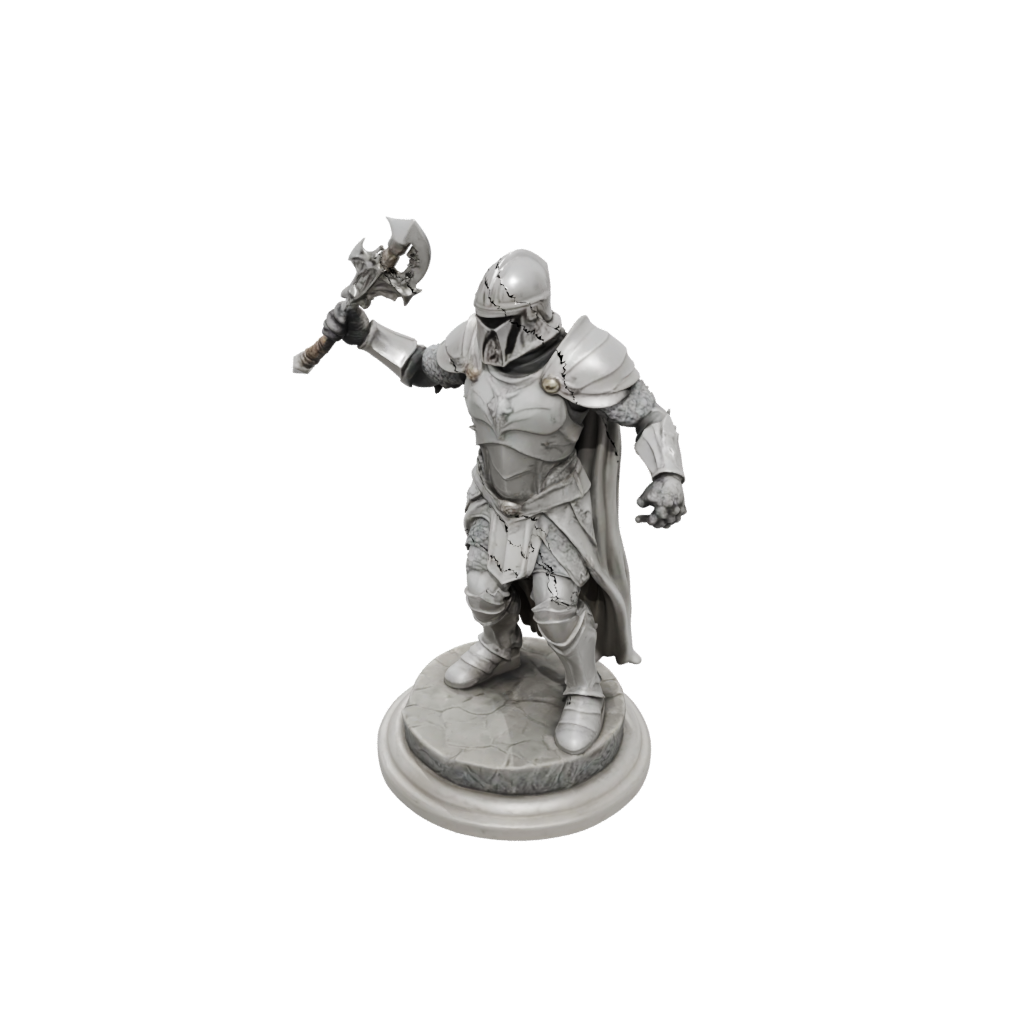 Marble Armored Paladin With War Maul