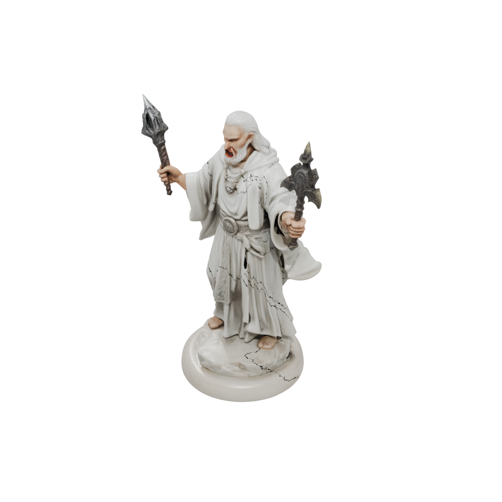 Marble Cleric Priest With Mace