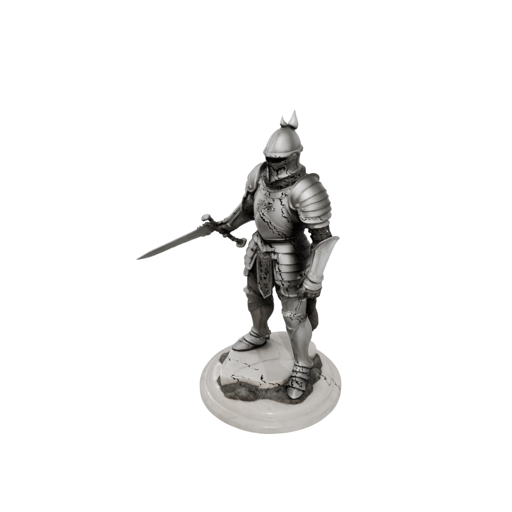Marble Knight In Full Plate Armor