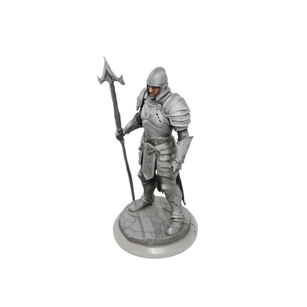 Marble Armored Paladin With War Maul