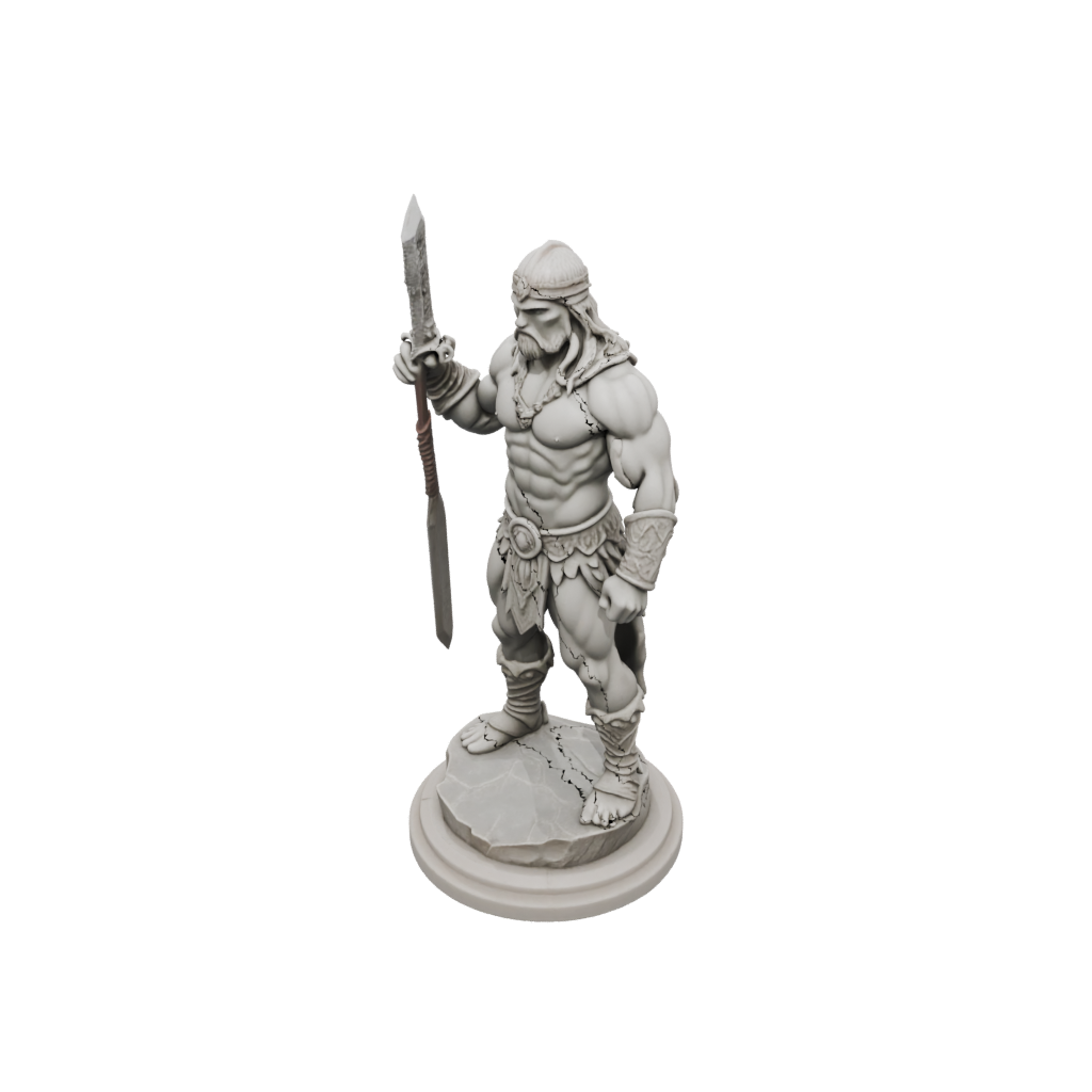 Marble Barbarian With Greatsword