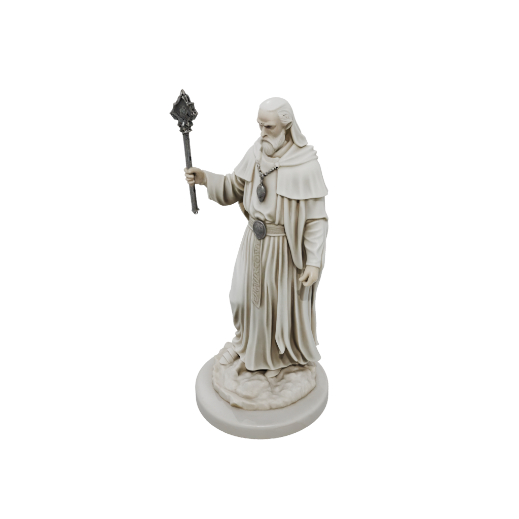 Marble Cleric Priest With Mace