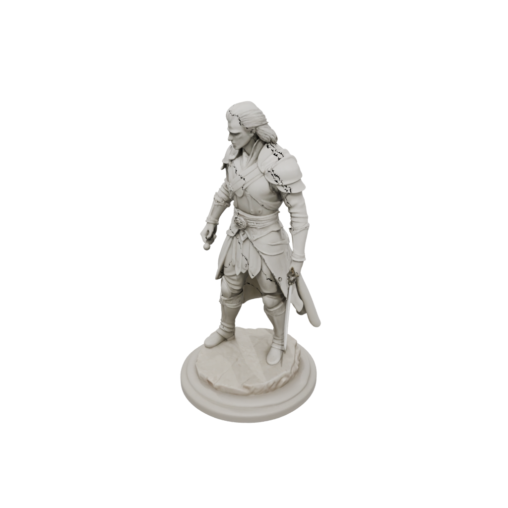 Marble Human Swordmaster