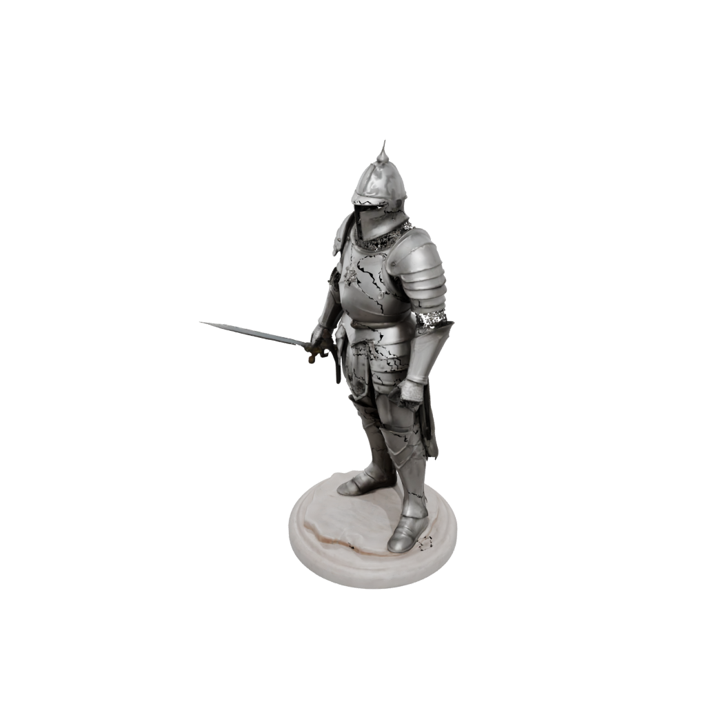 Marble Knight In Full Plate Armor