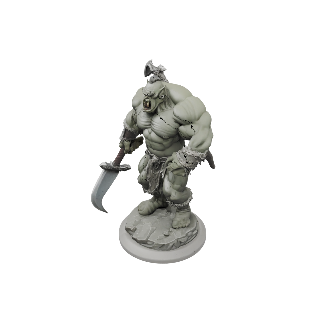 Marble Orc Brute With Cleaver